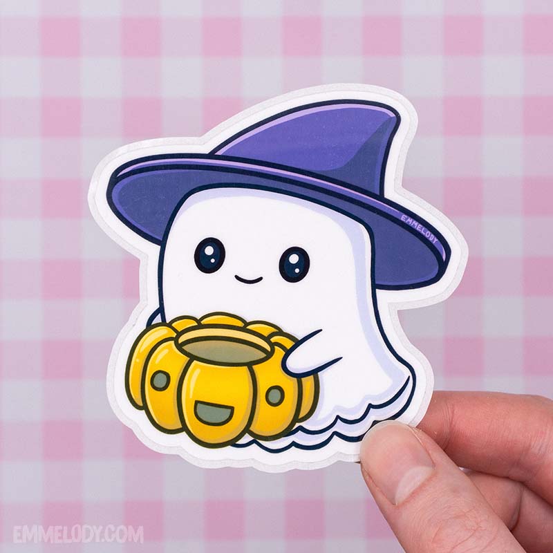 Halloween Ghost - Glossy Vinyl Sticker (#008)