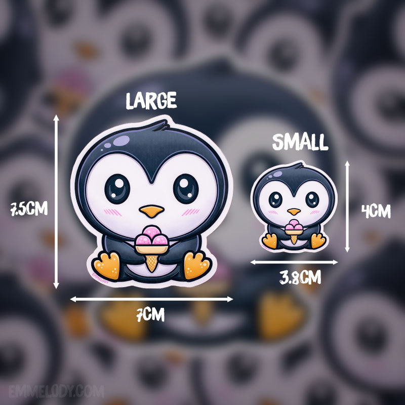 Ice Cream Penguin - Glossy Vinyl Sticker