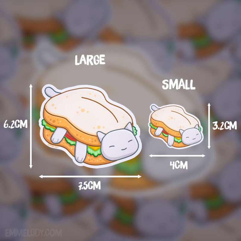 Sandwich Cat - Glossy Vinyl Sticker