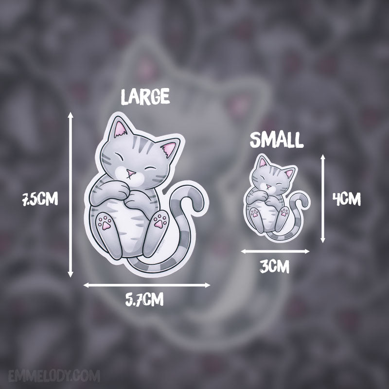 Sleeping Tabby Cat - Glossy Vinyl Sticker