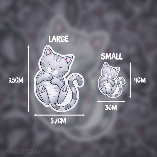 Sleeping Tabby Cat - Glossy Vinyl Sticker