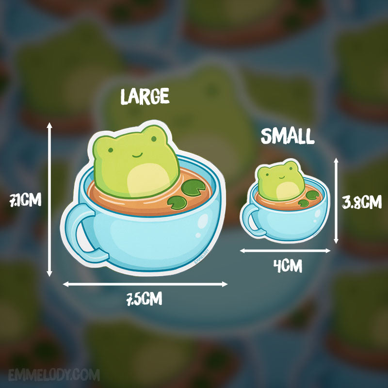 Tea Frog - Glossy Vinyl Sticker