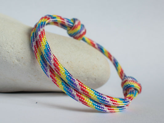 Unisex Adjustable 550 Paracord Bracelet - (#021) Rainbow / LGBT Pride