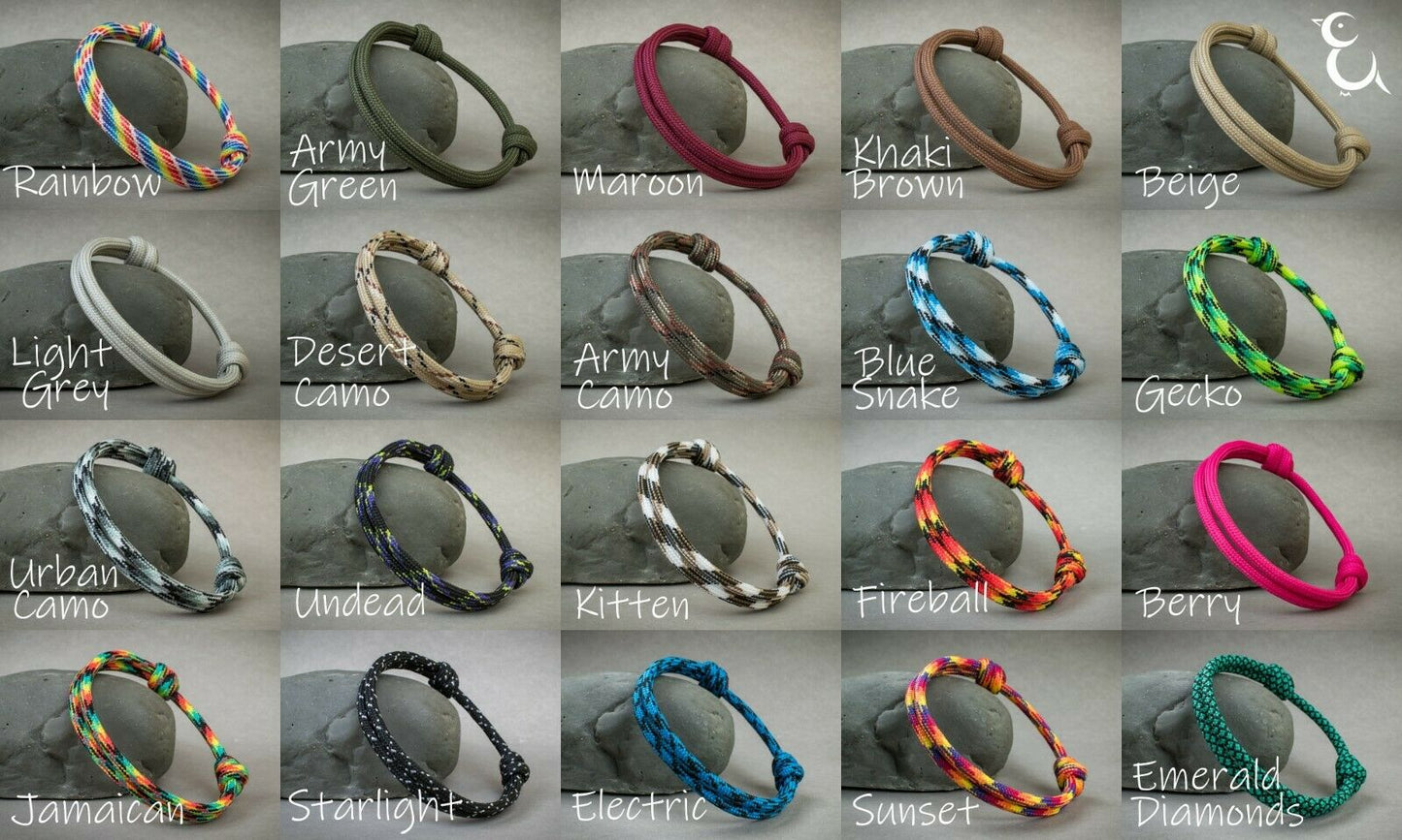 Unisex Adjustable 550 Paracord Bracelet - (#037) Starlight