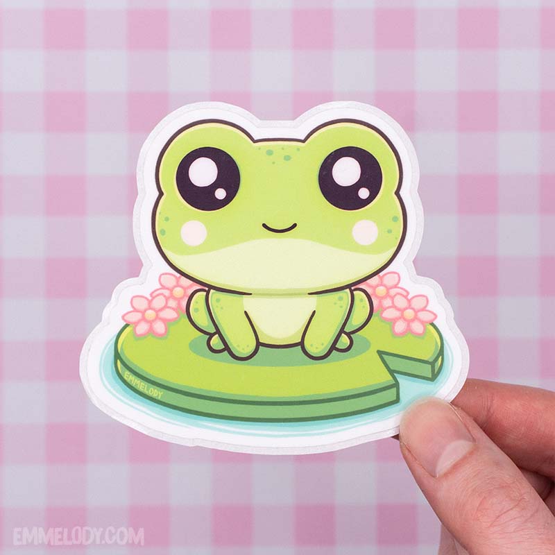 Lily Frog - Glossy Vinyl Sticker (#007)