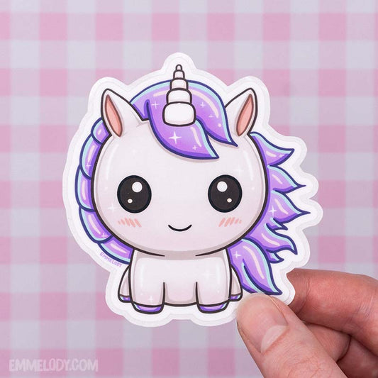 Lilac Unicorn - Glossy Vinyl Sticker (#010)
