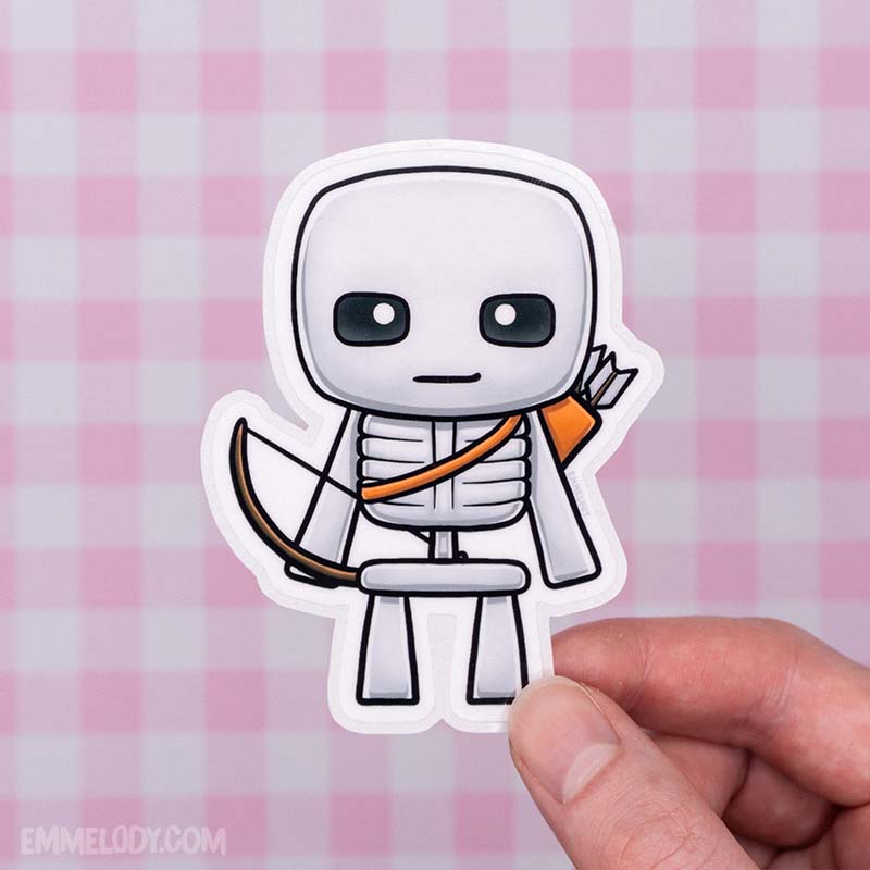 Archer Skeleton - Glossy Vinyl Sticker (#016)