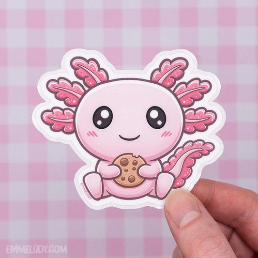 Pink Axolotl - Glossy Vinyl Sticker (#011)