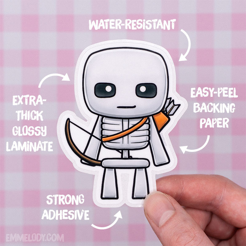 Archer Skeleton - Glossy Vinyl Sticker