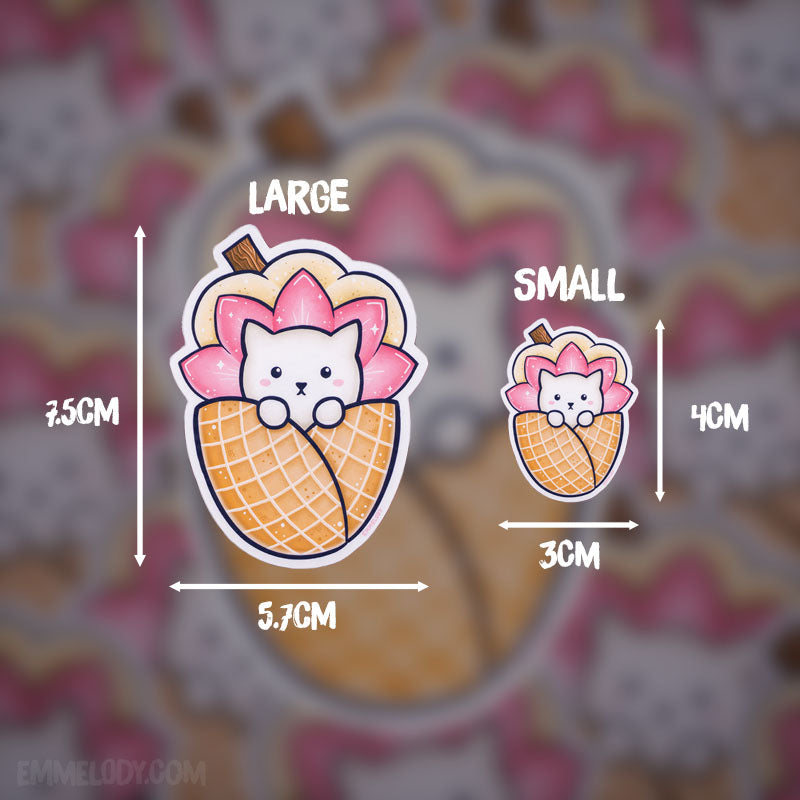 Cat Ice Cream - Glossy Vinyl Sticker