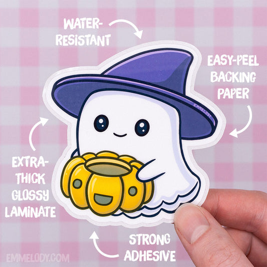 Halloween Ghost - Glossy Vinyl Sticker