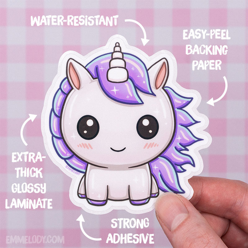 Lilac Unicorn - Glossy Vinyl Sticker