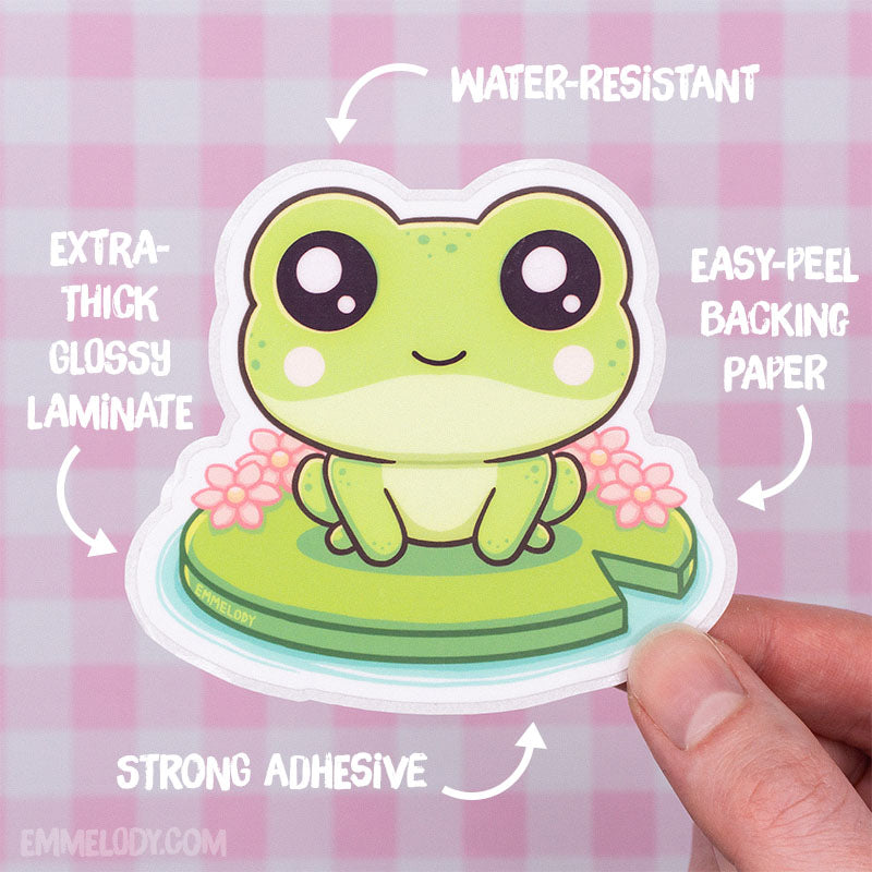 Lily Frog - Glossy Vinyl Sticker