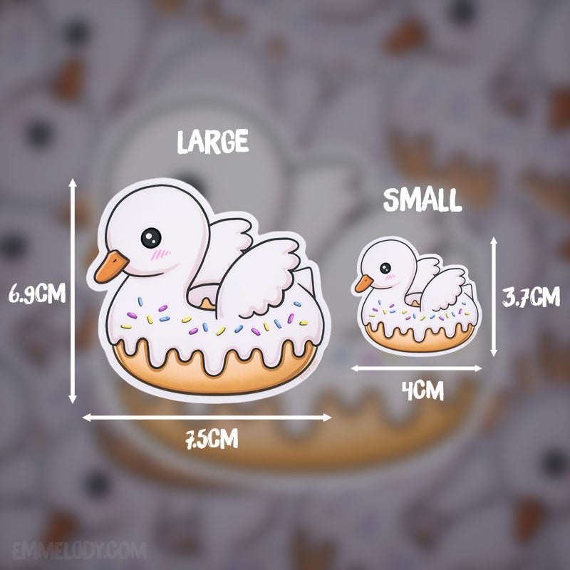 Swan Donut - Glossy Vinyl Sticker