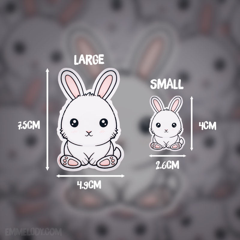 White Bunny - Glossy Vinyl Sticker