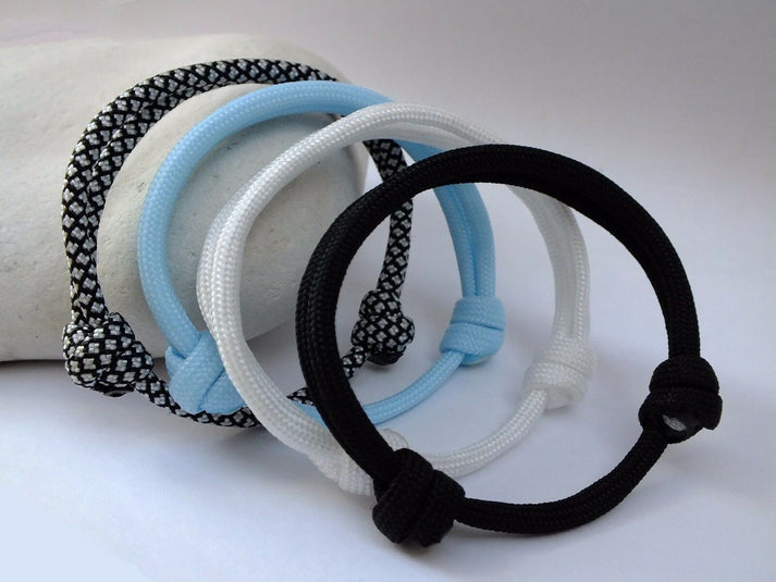 Unisex Adjustable 550 Paracord Bracelet - (#003) Ice Blue