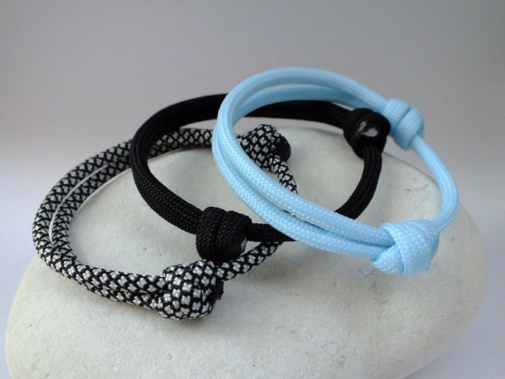 Unisex Adjustable 550 Paracord Bracelet - (#003) Ice Blue